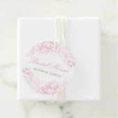 Elegant roze gouden bloemige pioen Vrijgezellenfee Bedankjes Labels (In situ)