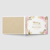 Elegant roze gouden botanische bruiloft gastenboek (Volledig)