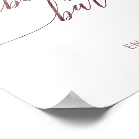 Elegant Roze Gouden Calligrafie Borrelende Bar Uit Poster (Hoek)