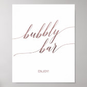 Elegant Roze Gouden Calligrafie Borrelende Bar Uit Poster (Voorkant)