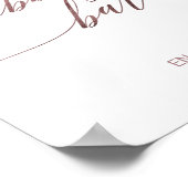 Elegant Roze Gouden Calligrafie Bruisend Bar Bord Poster (Hoek)