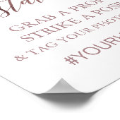 Elegant Roze Gouden Calligrafie Selfie Station Bor Poster (Hoek)