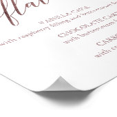 Elegant Roze Gouden Calligraphy Cupcake Smaak Bord Poster (Hoek)