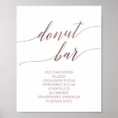 Elegant Roze Gouden Calligraphy Donut Bar Bord Poster (Voorkant)