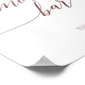 Elegant Roze Gouden Calligraphy S'mores Bar Bord Poster (Hoek)