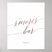 Elegant Roze Gouden Calligraphy S'mores Bar Bord Poster (Voorkant)