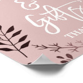 Elegant Roze Gouden en Roze Kaarten & Cadeaus Bord Poster (Hoek)