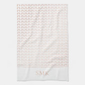 Elegant Roze Gouden Folie Wit Boho Geometrisch Theedoek (Verticaal)