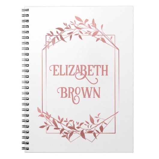 Elegant roze gouden frame laat licht notitieboek (Voorkant)