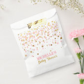 Elegant Roze Gouden Glitter Confetti Baby shower Bedankzakje (Gezegeld)