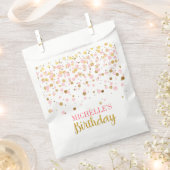 Elegant Roze Gouden Glitter Confetti Verjaardag Bedankzakje (Geknipt)