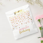 Elegant Roze Gouden Glitter Confetti Verjaardag Bedankzakje (Gezegeld)