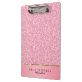 Elegant Roze & Gouden Glitter Patroon Klembord (Links)