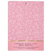 Elegant Roze & Gouden Glitter Patroon Klembord (Achterkant)