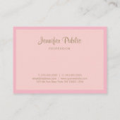 Elegant roze gouden handschrift Moderne Sjabloon Visitekaartje (Achterkant)