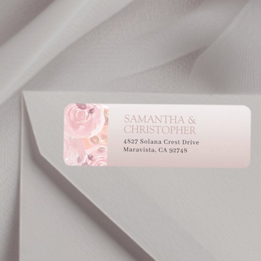 Elegant Roze Gouden Huwelijks Retouradreslabel Etiket