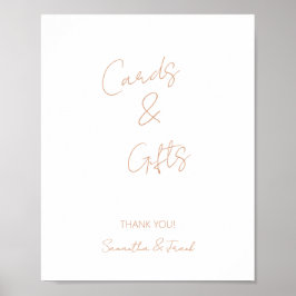 Elegant Roze Gouden Kaart en Cadeau Bord Poster