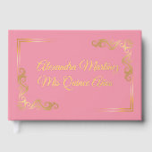 Elegant roze gouden Lijst Quinceañera Gastenboek (Voorkant)