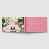 Elegant roze gouden Lijst Quinceañera Gastenboek (Volledig)