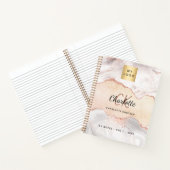 Elegant roze gouden logo monogram zakelijk notitieboek (Binnen)