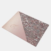 Elegant Roze Gouden Monogram Deurmat (Schuin)