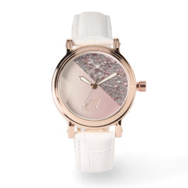 Elegant Roze Gouden Monogram Horloge