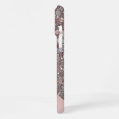 Elegant Roze Gouden Monogram iPhone Hoesje (Linkerkant)