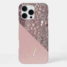 Elegant Roze Gouden Monogram iPhone 16 Pro Max Hoesje