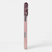 Elegant Roze Gouden Monogram iPhone Hoesje (Rechterkant)