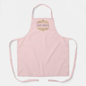 Elegant roze gouden monogram schort (Voorkant)