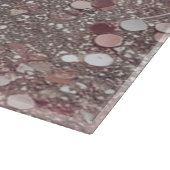 Elegant roze gouden monogram snijplank (Hoek)