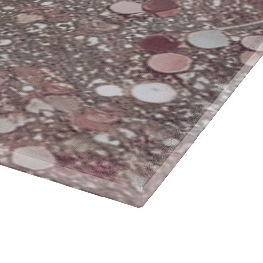 Elegant roze gouden monogram snijplank (Hoek)