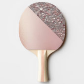 Elegant Roze Gouden Monogram Tafeltennisbatje (Achterkant)