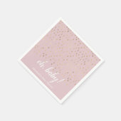 Elegant roze & gouden regendruppels Baby shower Servet (Hoek)