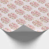 Elegant roze gouden script Vrolijk kerstfeest Cadeaupapier (Hoek)