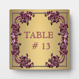 Elegant ROZE GOUDEN Tafelnummer op stevige plaque Fotoplaat