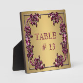 Elegant ROZE GOUDEN Tafelnummer op stevige plaque Fotoplaat (Voorkant)
