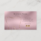 Elegant Roze & Gouden Tandarts Visitekaartje Ontwe (Achterkant)