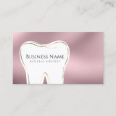 Elegant Roze & Gouden Tandarts Visitekaartje Ontwe (Voorkant)