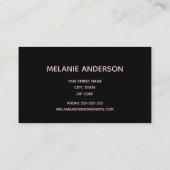 Elegant roze goudgeit visitekaartje (Achterkant)