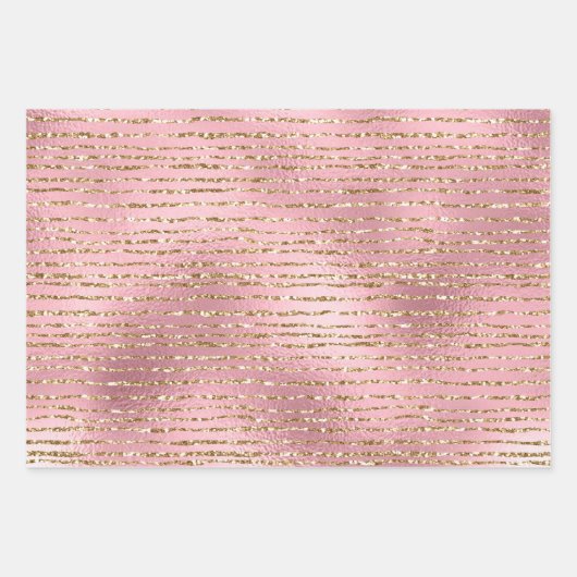 Elegant roze goudglitter Zwarte Cheetah Leopard Inpakpapier Vel (Voorkant 3)