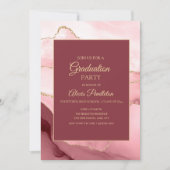 Elegant roze goudkleurige Afstuderen 5"X7" Kaart (Voorkant)