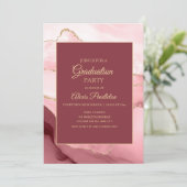 Elegant roze goudkleurige Afstuderen 5"X7" Kaart (Staand voorkant)