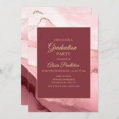 Elegant roze goudkleurige Afstuderen 5"X7" Kaart (Voorkant / Achterkant)