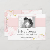 Elegant roze & goudmarmer flatje, sla de datum Kaa Save The Date (Voorkant / Achterkant)