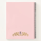 Elegant roze goudmonogram Recipbook Cookbook Notitieboek (Achterkant)