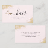 Elegant roze goudsschaar visitekaartje (Voorkant / Achterkant)