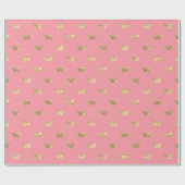 Elegant roze goudvlinderpatroonverlooppapier cadeaupapier (Vlak)