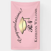 Elegant roze goudzuster GraduPartij Spandoek (Verticaal)