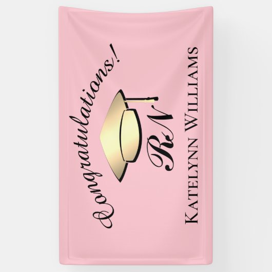 Elegant roze goudzuster GraduPartij Spandoek (Verticaal)